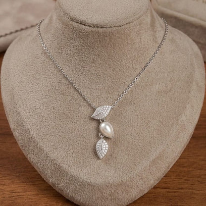 LEAF DESIGN SILVER 92.5 CHAIN PENDANT