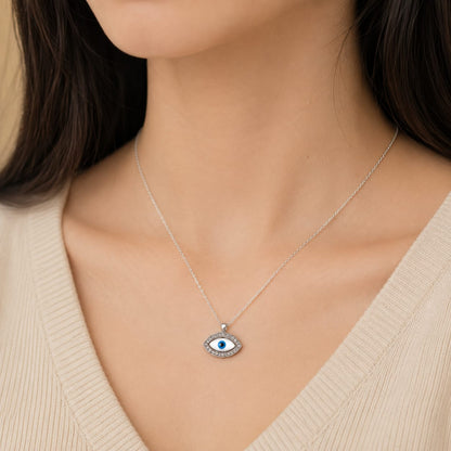 EVIL EYE SILVER 92.5 CHAIN PENDANT